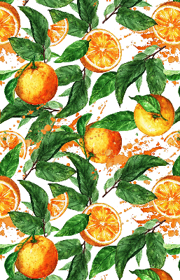 Store fenêtre intérieur avec motif oranges et feuilles