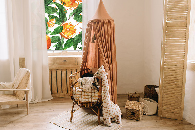 Store fenêtre intérieur avec motif oranges et feuilles