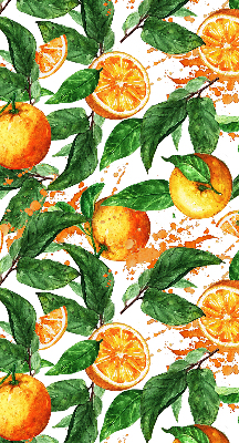 Store fenêtre intérieur avec motif oranges et feuilles