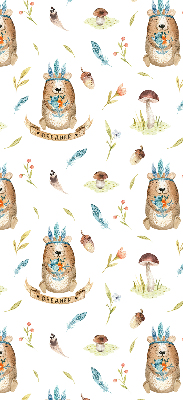 Store occultant fenêtre ours en peluche et plantes
