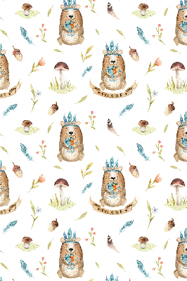 Store occultant fenêtre ours en peluche et plantes