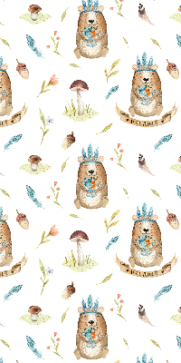 Store occultant fenêtre ours en peluche et plantes
