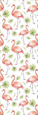 Store fenêtre intérieur avec motif flamant rose et feuilles