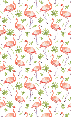 Store fenêtre intérieur avec motif flamant rose et feuilles