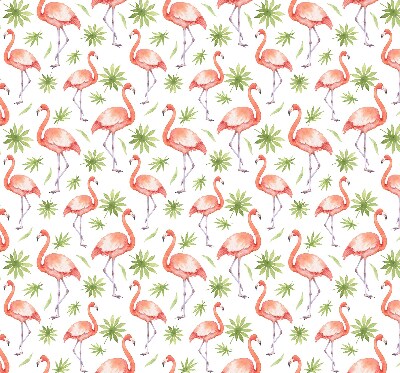 Store fenêtre intérieur avec motif flamant rose et feuilles