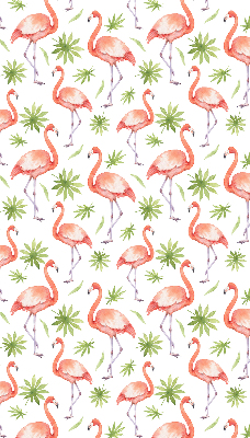 Store fenêtre intérieur avec motif flamant rose et feuilles