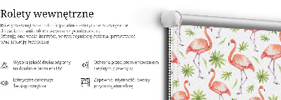 Store fenêtre intérieur avec motif flamant rose et feuilles