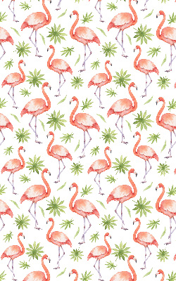 Store fenêtre intérieur avec motif flamant rose et feuilles
