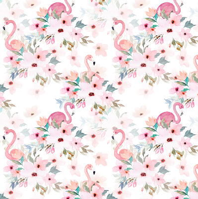 Store enrouleur occultant des flamants roses parmi les fleurs