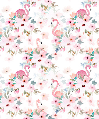 Store enrouleur occultant des flamants roses parmi les fleurs