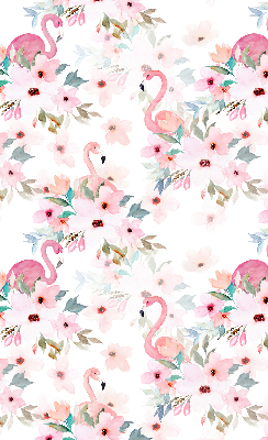 Store enrouleur occultant des flamants roses parmi les fleurs