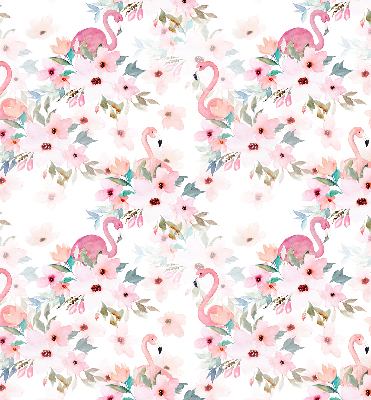 Store enrouleur occultant des flamants roses parmi les fleurs