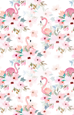 Store enrouleur occultant des flamants roses parmi les fleurs