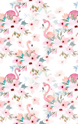 Store enrouleur occultant des flamants roses parmi les fleurs