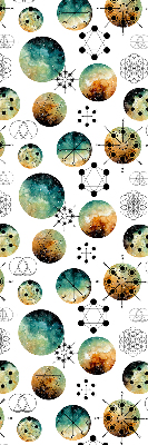 Store occultant fenêtre avec cercles colorés
