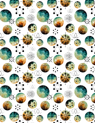 Store occultant fenêtre avec cercles colorés