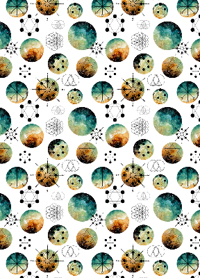Store occultant fenêtre avec cercles colorés