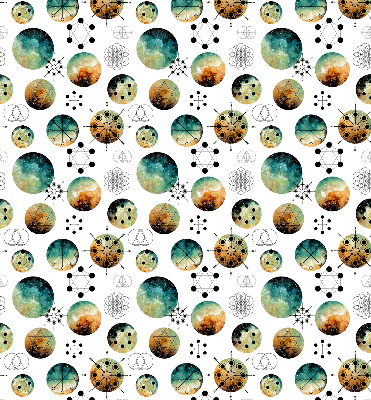Store occultant fenêtre avec cercles colorés