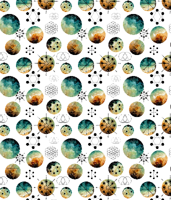 Store occultant fenêtre avec cercles colorés