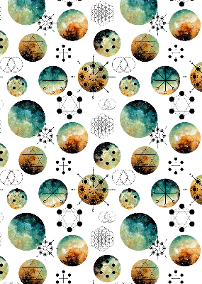 Store occultant fenêtre avec cercles colorés