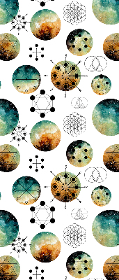 Store occultant fenêtre avec cercles colorés