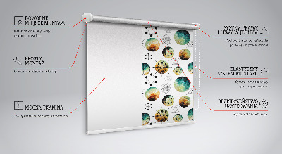 Store occultant fenêtre avec cercles colorés