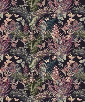 Store occultant fenetre plantes et oiseaux exotiques