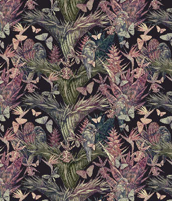 Store occultant fenetre plantes et oiseaux exotiques