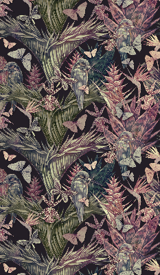 Store occultant fenetre plantes et oiseaux exotiques