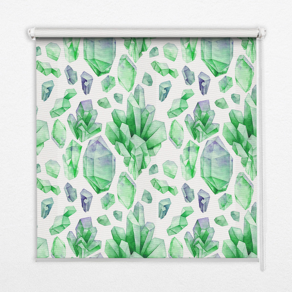 Store fenêtre intérieur avec cristaux verts