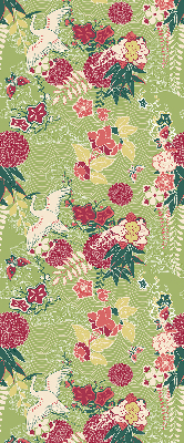 Store occultant fenêtre avec motif héron et plantes