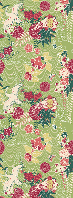 Store occultant fenêtre avec motif héron et plantes