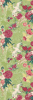 Store occultant fenêtre avec motif héron et plantes