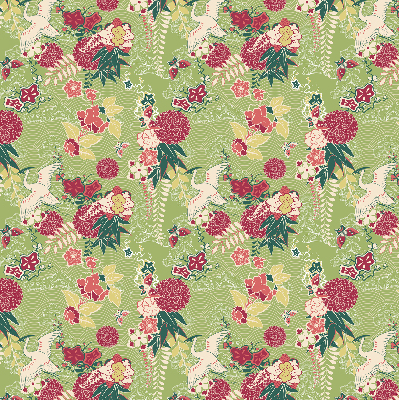 Store occultant fenêtre avec motif héron et plantes