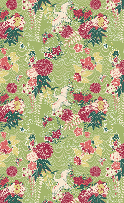 Store occultant fenêtre avec motif héron et plantes