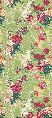 Store occultant fenêtre avec motif héron et plantes