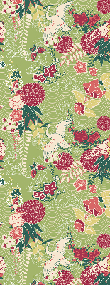 Store occultant fenêtre avec motif héron et plantes