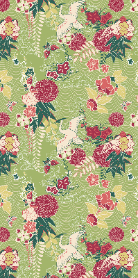 Store occultant fenêtre avec motif héron et plantes