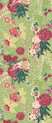 Store occultant fenêtre avec motif héron et plantes