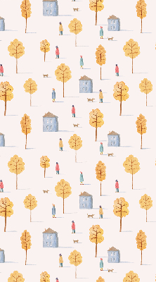 Store fenêtre intérieur en version Des maisons parmi les arbres