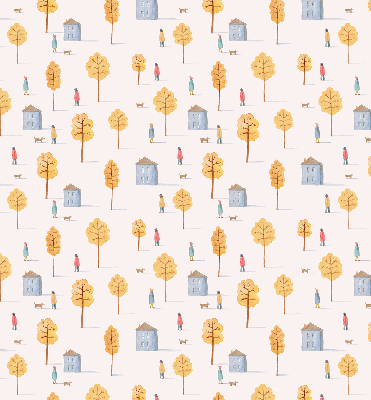 Store fenêtre intérieur en version Des maisons parmi les arbres