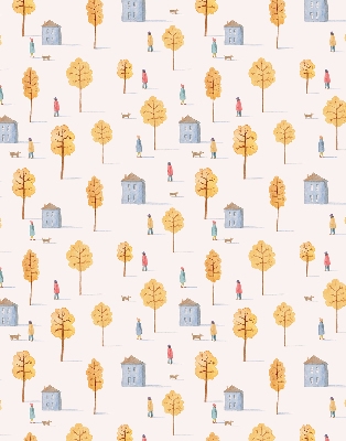 Store fenêtre intérieur en version Des maisons parmi les arbres