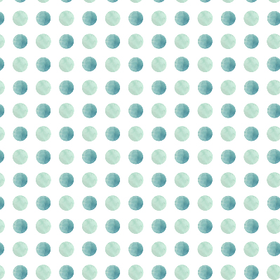 Store occultant fenetre avec des points turquoise sur fond blanc