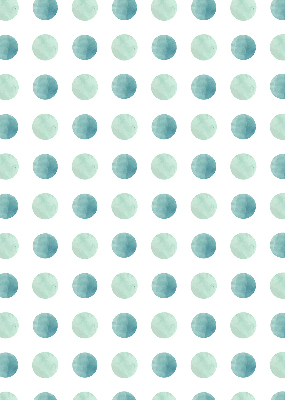Store occultant fenetre avec des points turquoise sur fond blanc