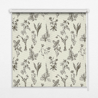 Store occultant fenêtre à fleurs dessinées
