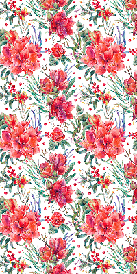 Store occultant fenêtre à fleurs rouges