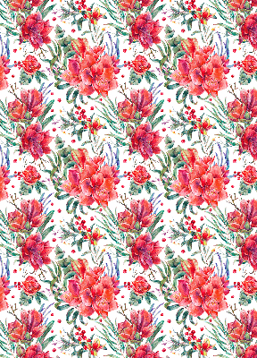 Store occultant fenêtre à fleurs rouges