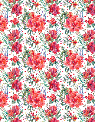Store occultant fenêtre à fleurs rouges