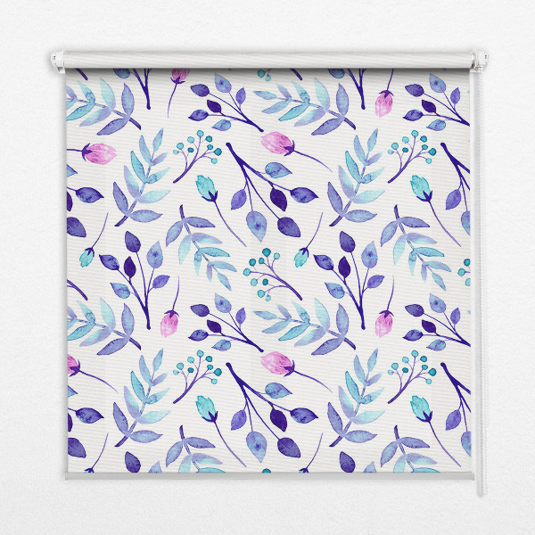 Store occultant fenêtre à fleurs bleues