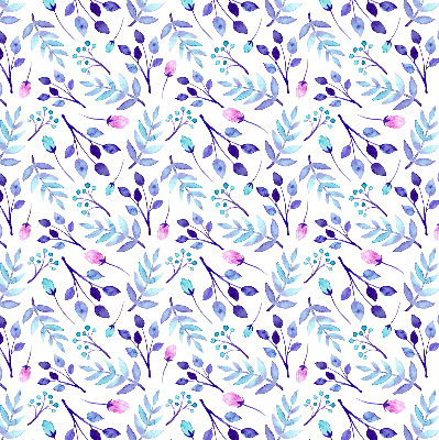 Store occultant fenêtre à fleurs bleues